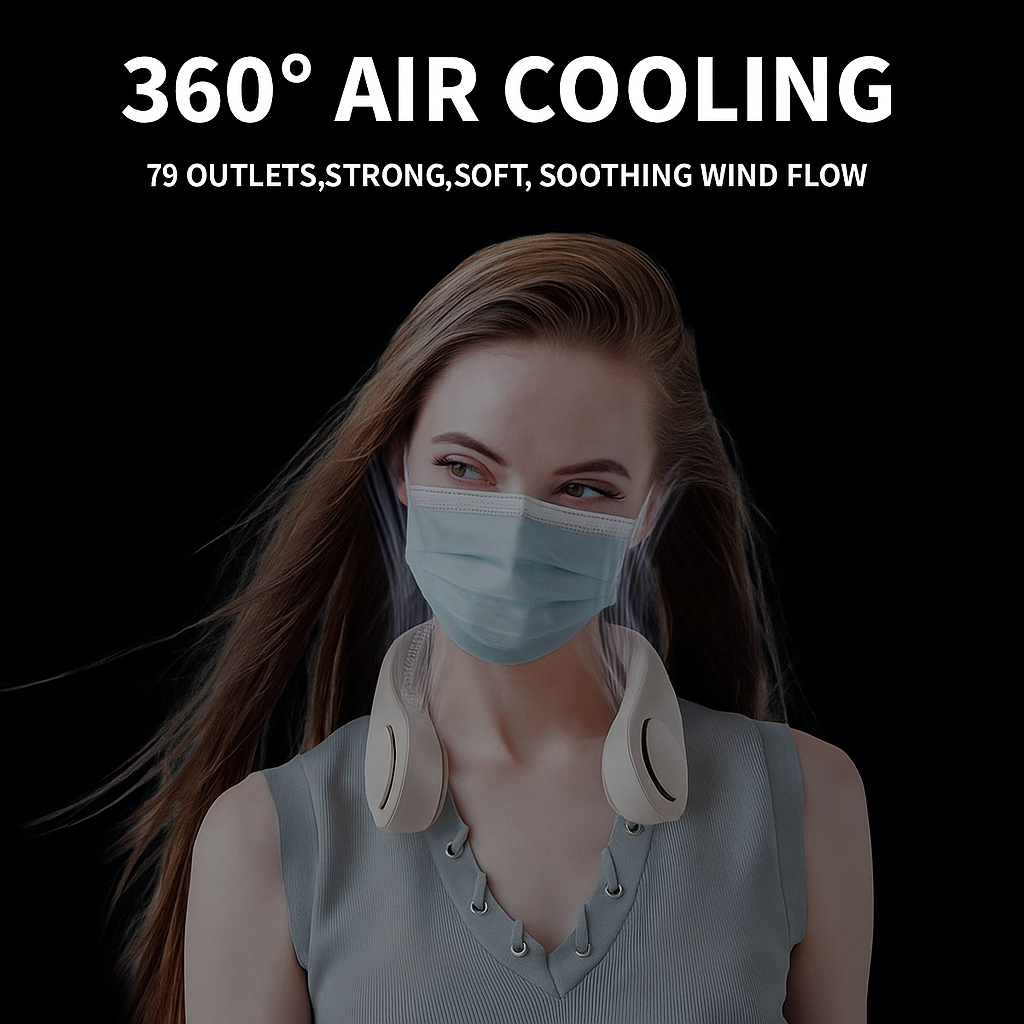 Portable Bladeless Hanging Rechargeable Neck Fan