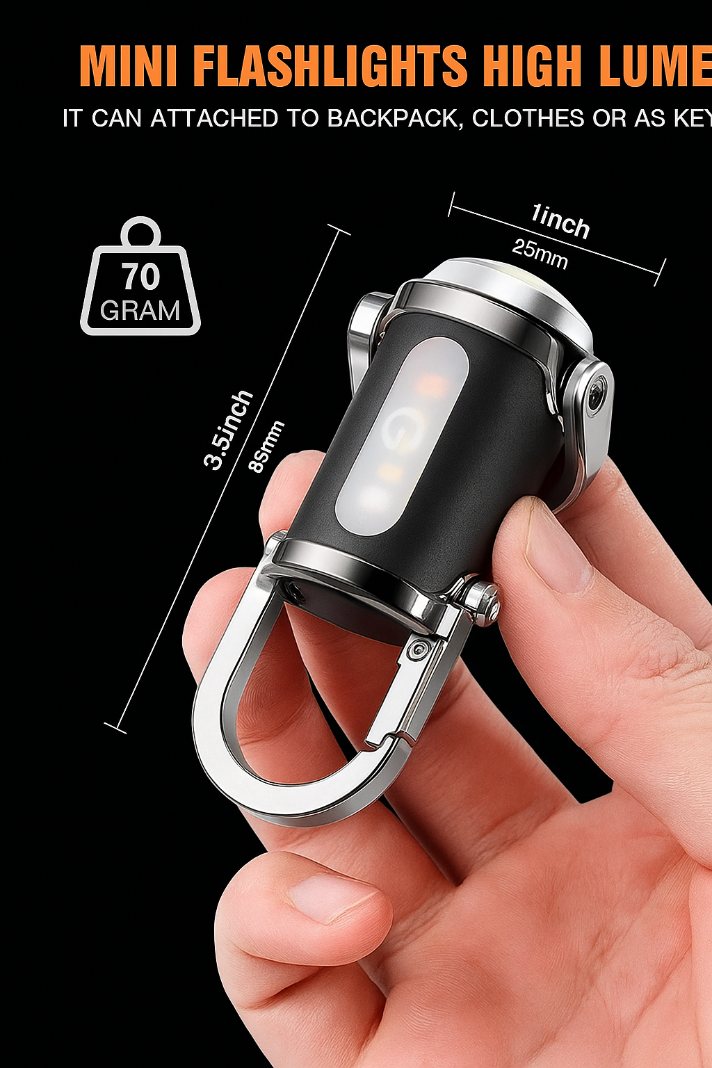 Rechargeable Keychain Flashlights, Lumens EDC Mini Flashlights