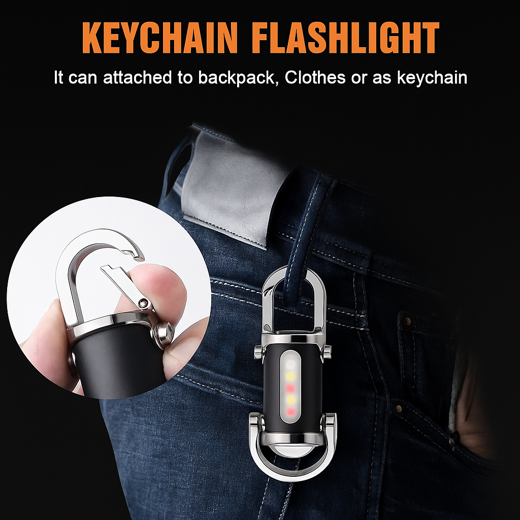 Rechargeable Keychain Flashlights, Lumens EDC Mini Flashlights